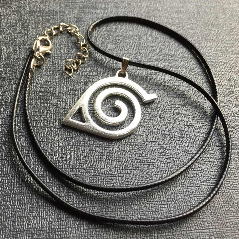 Shippuden Hidden Leaf Village Emblem Symbol Necklace Jewelry Uzumaki Cosplay Prop Convention Accessory