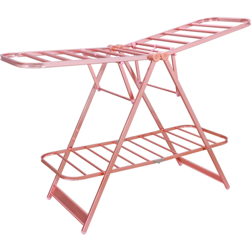 Floor Type Clothes Horse Folding Scaling Save Space Balcony Indoor Metal Rack Drying Rack for Clothes Balcony Drying Rack