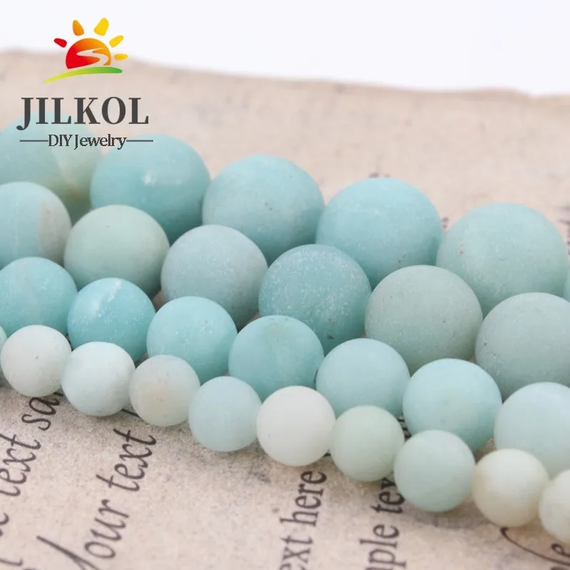 AA+ 4 6 8 10 12 mm Matte Blue River Amazonite beads natural stones Round loose beads for jewelry making diy bracelet necklace