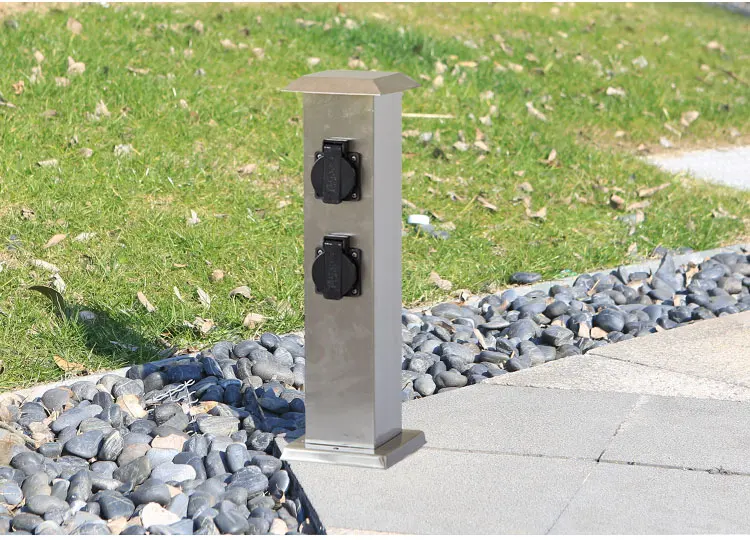 

Stainless steel outdoor waterproof socket Vertical socket for garden park villa garden lawn