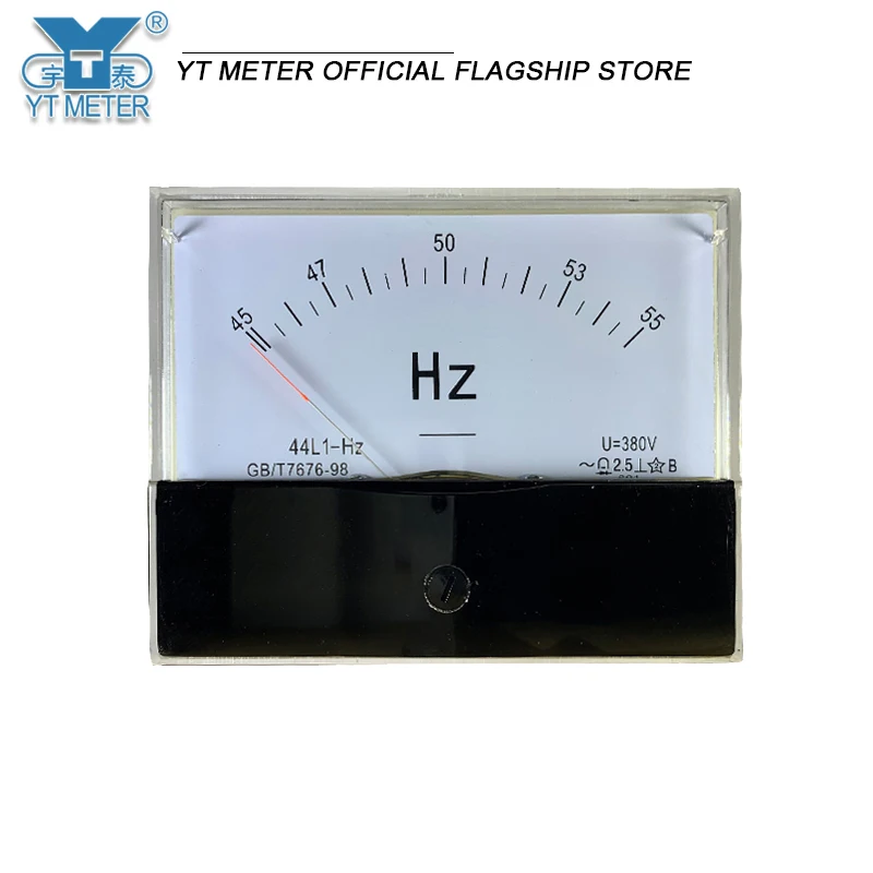 44l1 AC frequency meter 45-55Hz 100V 110V 220V 380V pointer frequency meter 50Hz 80 * 100mm voltmeter measuring line frequency i