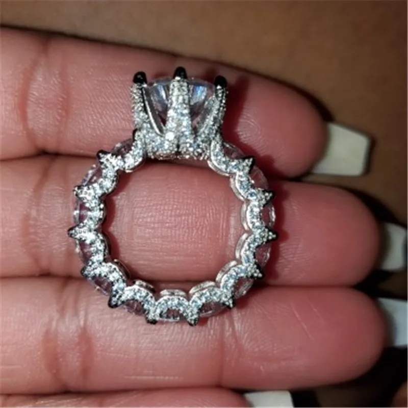 Vintage Couple Promise Ring 925 sterling silver Bijou 10mm AAAAA Cz Engagement Wedding band rings for women men Jewelry Gift