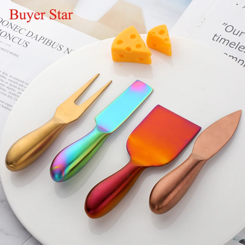 

4 Pcs/Set Stainless Steel Cheese Tools Cheese Knife Sets Cutter Slicer Chef Spatula Pan Cake Tool Cheese Grater Kitchen Utensils