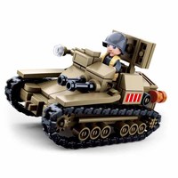 SLUBAN World War II Italy Military CV33 Tank Model Building Blocks WW2 Army Soldier Weapon Bricks Classic Educational Toys Boys