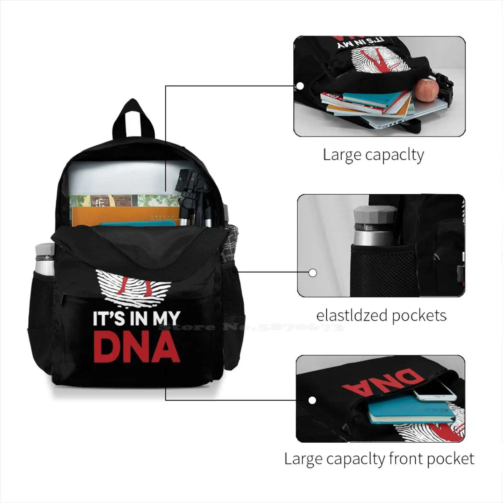 Ing Is In My Dna Backpack For Student School Laptop Travel Bag Ing Hoop Hooping Er Ers