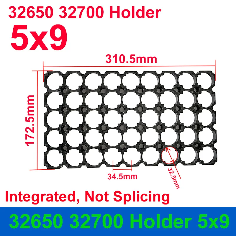 32700 Holder 5*9 32650 5X9 Support Bracket Cell Holder 5x9 for DIY 12V 12.8V 24V 36V 48V LiFePO4 LFP NCM Battery Pack