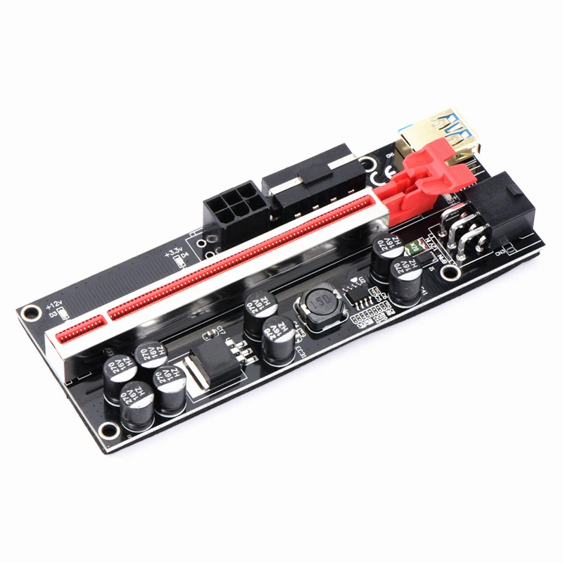 NEW VER009S Plus PCI-E Riser Card 009S Plus PCIE X1 to X16 4Pin 6Pin Power 60CM USB 3.0 Cable for Graphics Card GPU Miner Mining