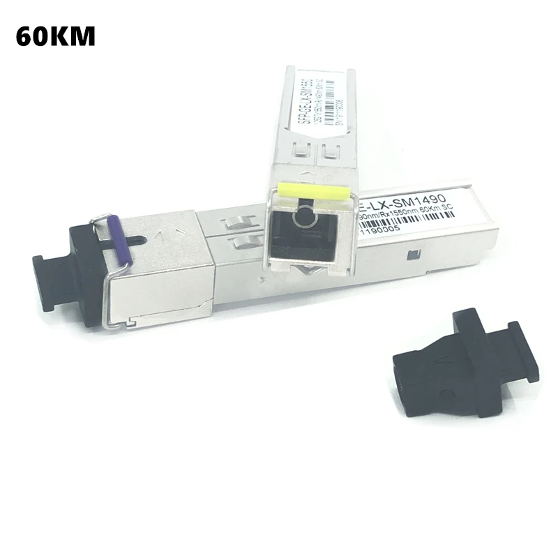 Module de Fiber optique SC SFP 1.25G, 20/40/60/80/100KM, 1310/1490/nm, Module de Fiber unique SFP, code Compatible ONU OLT
