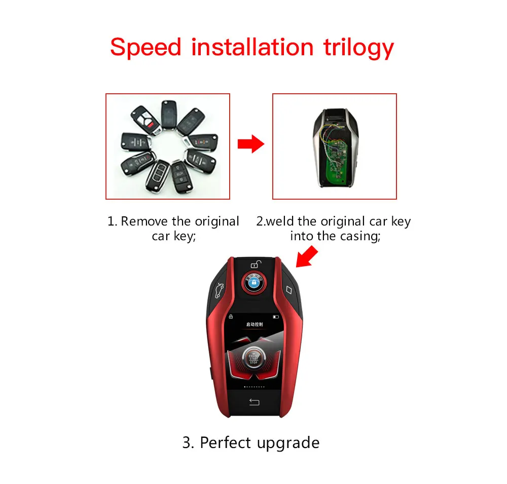 Clé intelligente LCD TK800 universelle, pour Toyota, Honda, Nissan, Mazda, Suzuki, BMW, démarrage à distance sans clé, version coréenne et anglaise