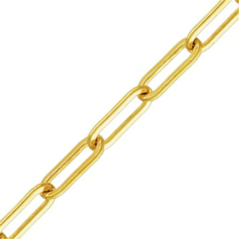 Imagem -06 - Real 14k Gold Filled Cadeia Paperclip Plana Colar Minimalista Jóias Faça Você Mesmo 2.5 mm