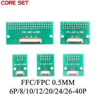 Cable FPC FFC de 5 piezas, 6, 8, 10, 12, 14, 20, 30, 40 pines, conector de paso de 0,5mm, adaptador SMT a PCB de paso de 2,54mm y 1,0 pulgadas