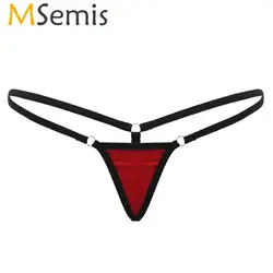 MSemis Women Underwear Erotic Micro Mini Lingerie Super Low Rise T-Back G-String Thong Bikini Briefs Sexy Hot Panties Underpant