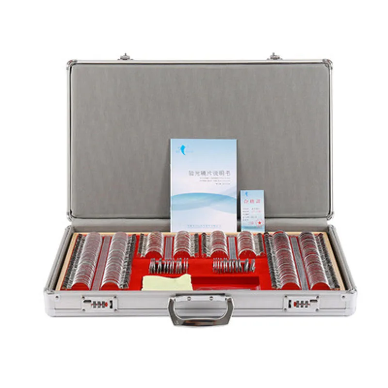 Trial Lens Set 266 pcs Lens Evidence Box Aluminum Rim A Class Quality JS-266 Aluminum Case