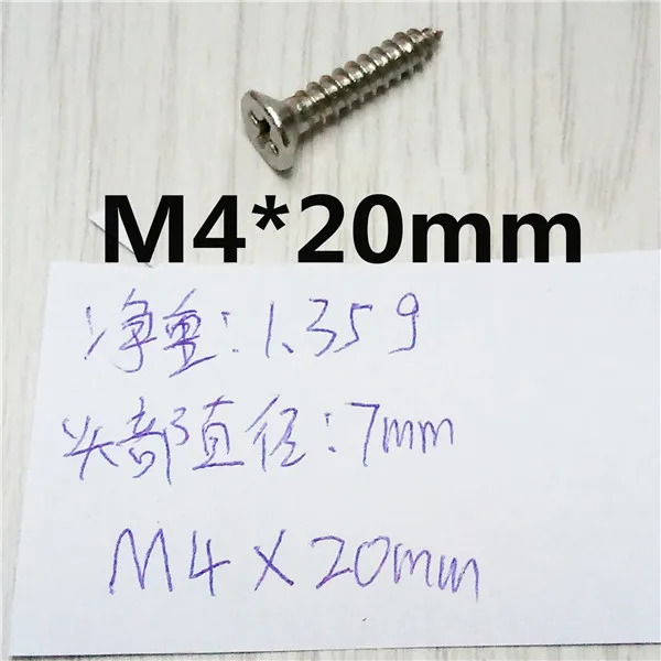 M4 Self-tapping Screws 304 Stainless Steel Cross  Flat head Tip M4x14 M4x16 M4x20 M4x25 M4x30 for Wood DIY Furniture Fittings