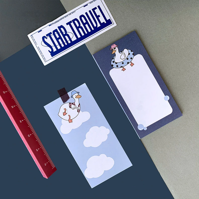 30 Sheets Cartoon Mr.duck Memo Pad Creative Notebook Student Diary Message Paper Notes Simple Style Notepad Kawaii Stationery