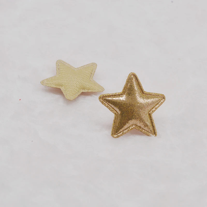 80Pcs/Lot 3.5CM Pu Star Padded Appliques For Children Hair Clip Accessories Patches