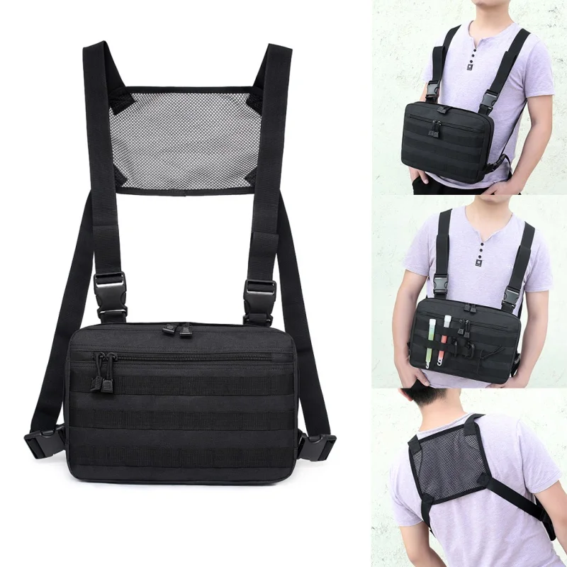 Hip Hop Military Tactical Chest Bag Backpacks Men Adjustable Multi-Functional Molle Tool Pouch Shoulder Bag Tactical Vest Bag