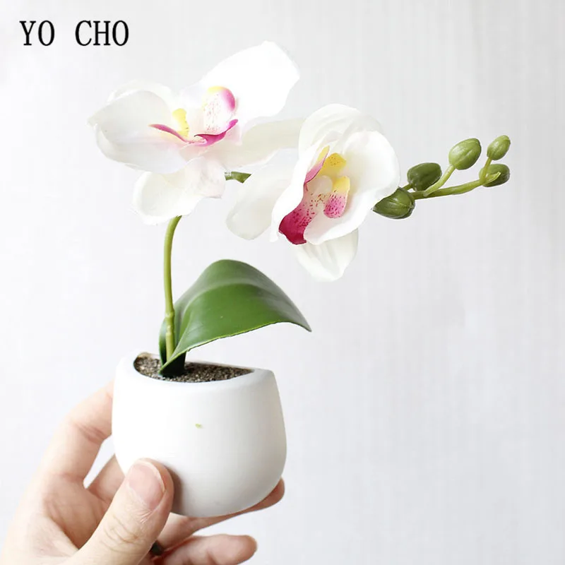 YO CHO Artificial Flower Fridge Sticker Succulent Plant Fridge Chalkboard Magnetic Bonsai Orchid Plants Lavender Home Wall Decor