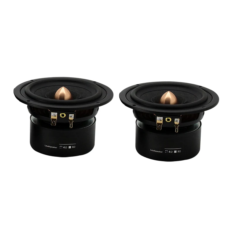 25W 4Ohm Speaker 4 Inch Full Range Sound Speaker Unit Wool Fiber 25mm Core 105mm Square Loudspeaker Anti Magnetic Game Audio 2PC