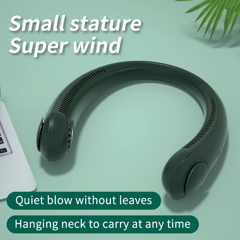 Neck Fan Portable Fan USB Rechargeable 3 Speed Adjustable Portable 360 Degree Personal Wearable Sports Cooling Fan For Outdoor