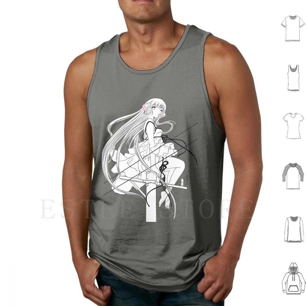 Camisetas sin mangas de algodón Chii, Chobits, Chii Robot, Android, Anime, Manga, Shojo, Shoujo, Cute, Cardcaptor Sakura, Clamp, Tokyo Babylon