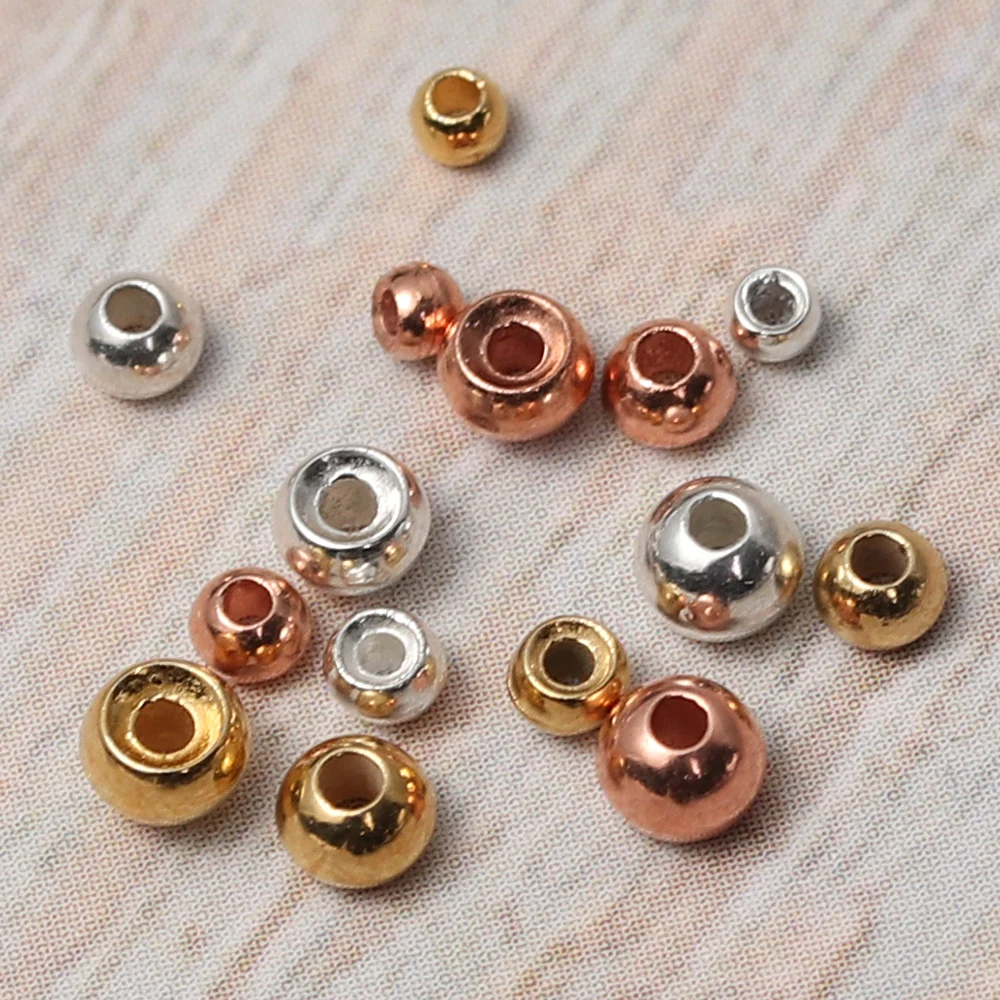 25pcs Tungsten Slotted Beads 2/2.5/2.8/3.5mm Gold Silver Copper Fly Tying Material Weight Fast Sink Jig Hook Ball Fishing Tool