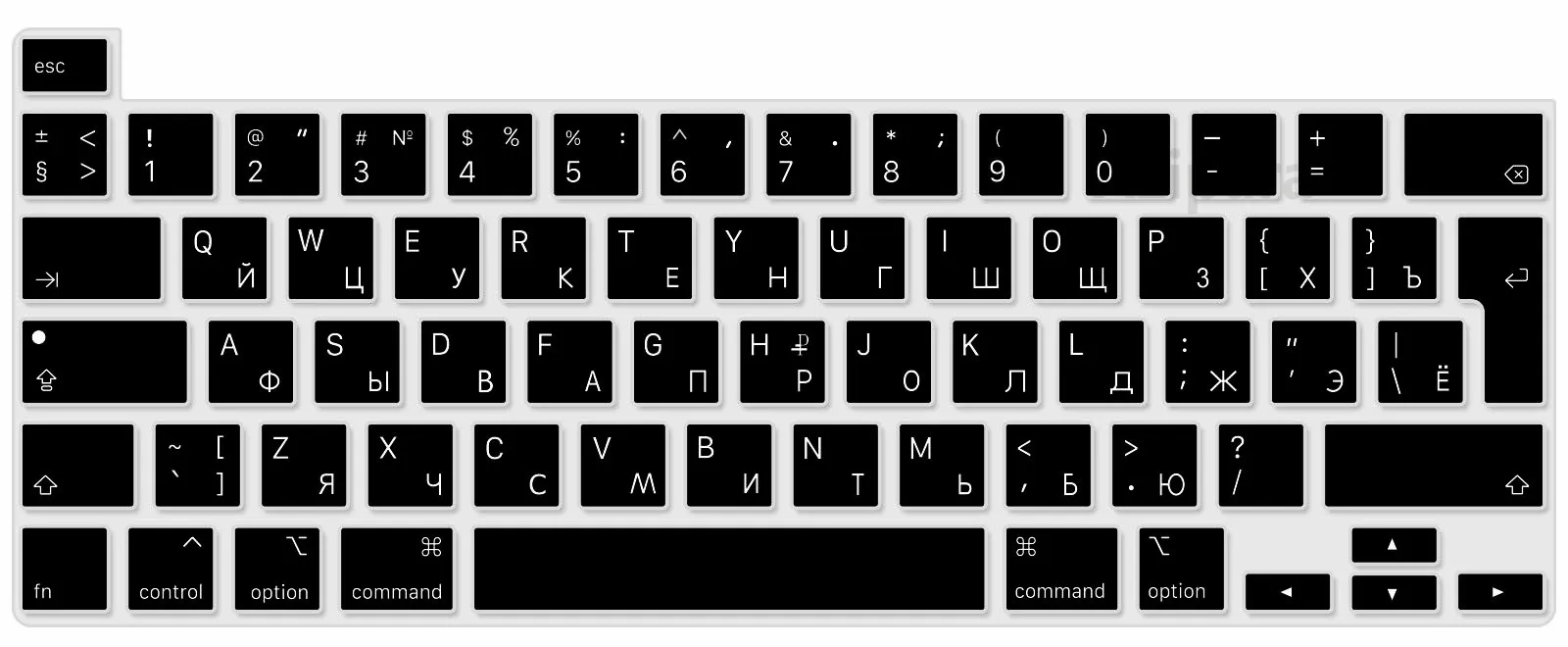 Capa macia do teclado do silicone para o macbook pro 13 2020 m1 chip a2338 russo eu e nós