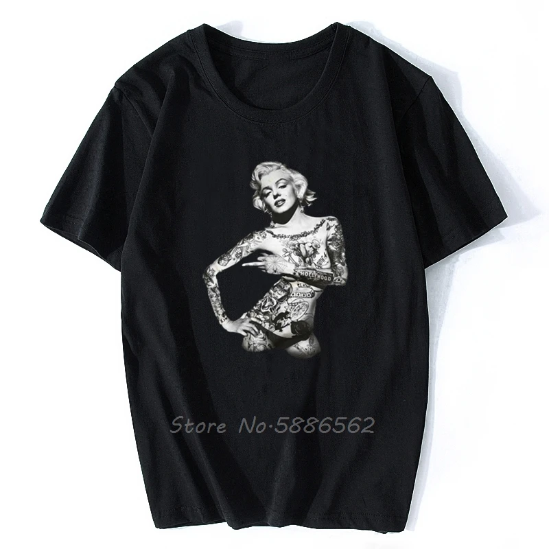 Men's T Shirt Rockabilly Tattoo Herren T-Shirt Biker Mit Sexy Pin Up Girl Men Cotton Tshirt Hip Hop Tees Harajuku