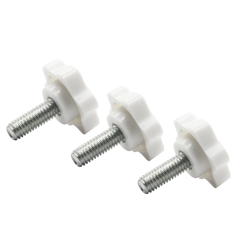 Plum Star-shaped Plastic Head Thread,Handle Thumb Screw Tightening Wood Screw Knob Locking Parts M4 M5 M6 M8 M10 White Yellow - Image 5