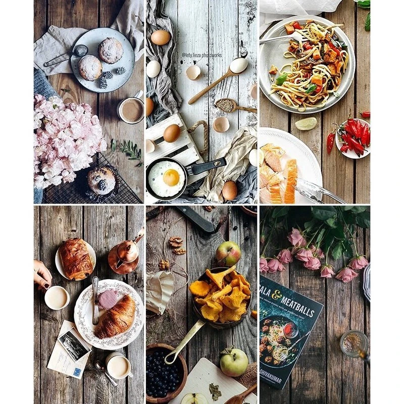 52X84CM Double-Sided Wood Grain Background Paper Photography Props Decoration