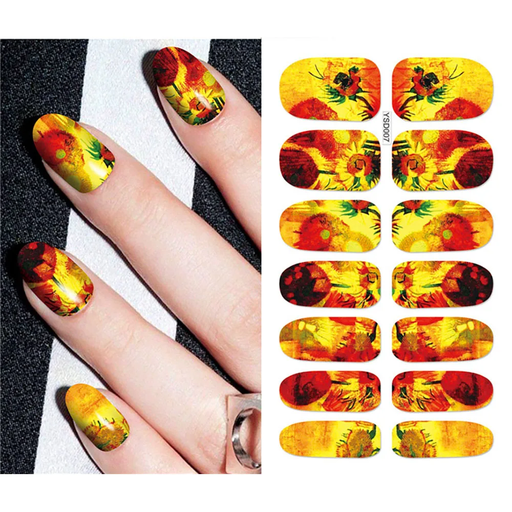 Water Nail stickers For Whole Nails 2022 Transfer Colorful Summer Nail Sticker Design Decals New Year Nail\'s Decoration Manucure