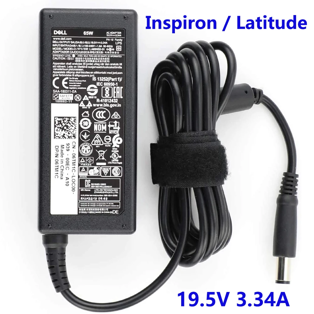 

Зарядное устройство для Dell Latitude 13 3340 3350 3380 7380 Latitude 14 3480 5480 5490 7480 7490 19,5 в A 65 Вт