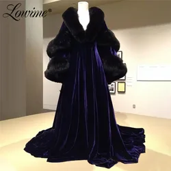 Purple Evening Dresses With Puffy Sleeves Middle East Dubai Long Party Dress 2021 Robe De Soiree Formal Arabic Red Carpet Gowns
