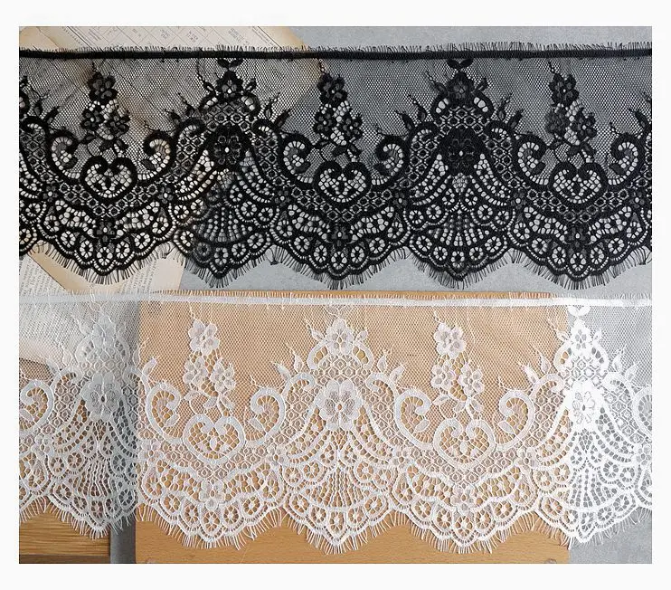 (3M/Lot)  French Lace Trim Embroidery Eyelash Lace DIY Accessories Needle Work Chantilly Lace DIY Lingerie lace