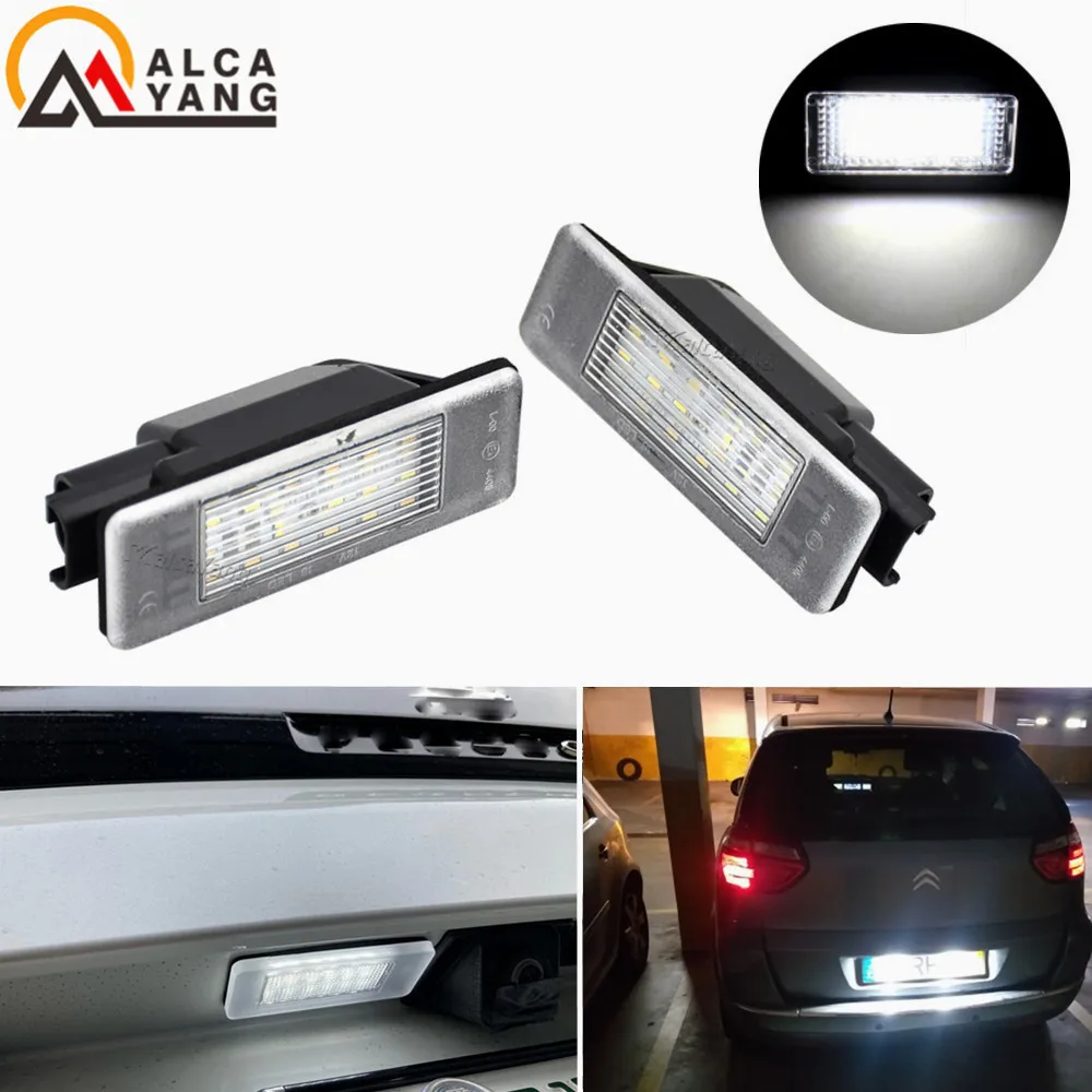 2PCS Canbus No Error LED License Number Plate Light For Peugeot 207 308 2008 208 For Citroen C5 OEM#:9682403680