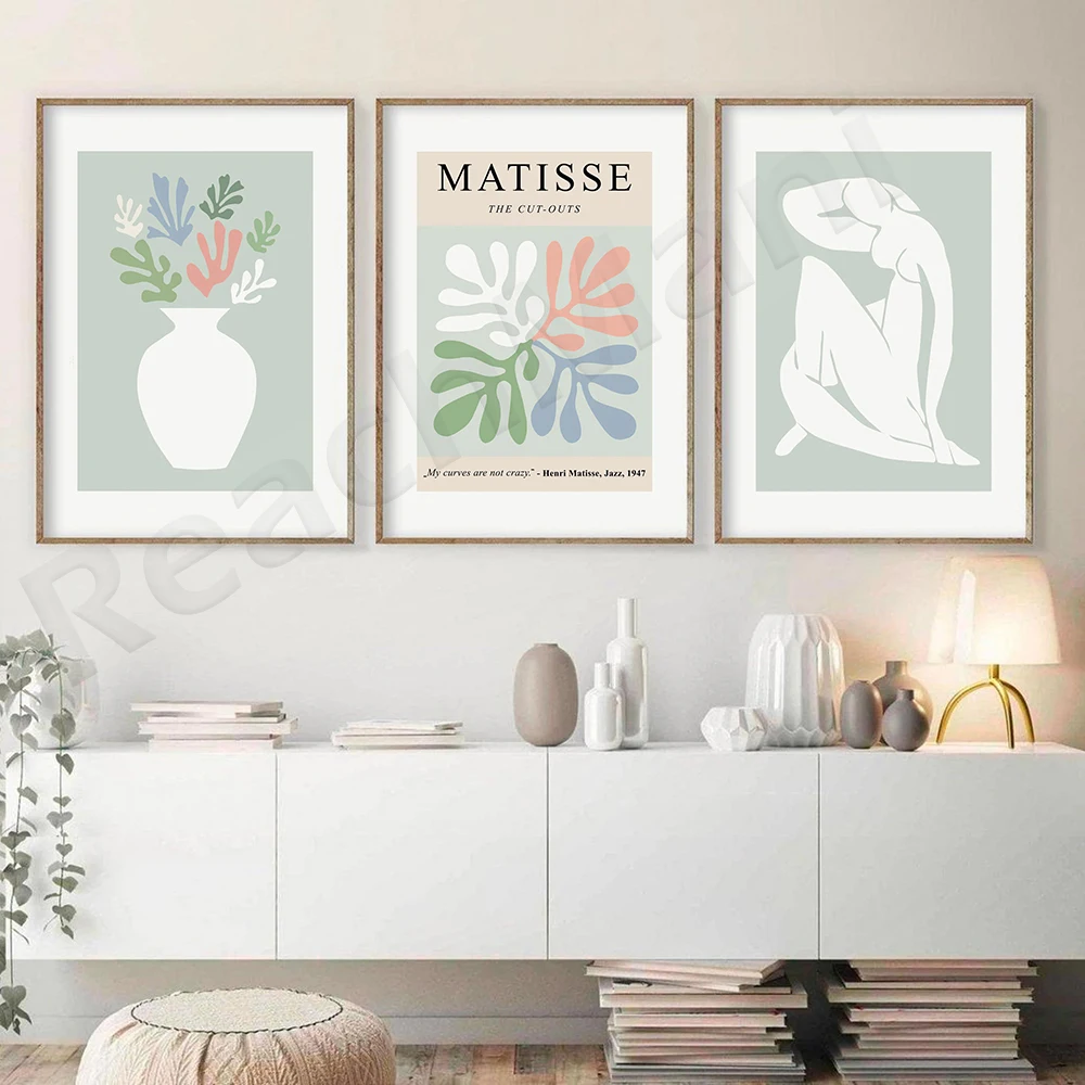 

Sage Green Matisse Print, Abstract Printable Wall Art, Henri Matisse Exhibition Poster, Modern Gallery Wall