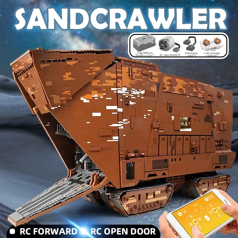 MOULD KING Building Blocks Toys The Cavegod UCS Sandcrawler Model Sets Assemble Bricks Kids Educational DIY Toys Christmas Gifts