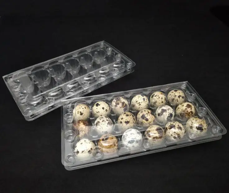 1000pcs/lot 18 Holes 198*41*133cm Quail Eggs Container Plastic Clear Egg Packing Storage Boxes Wholesale