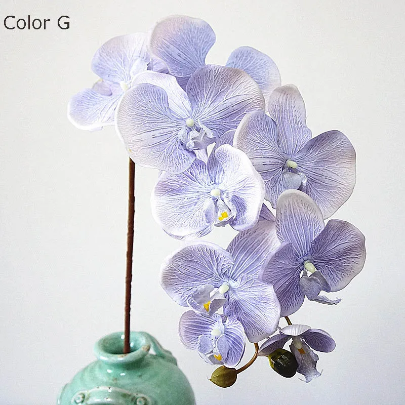 10Heads big Artificial Orchid Flowers European Retro style Moth Butterfly Orchids Home Wedding Party Decoration fake silk flores