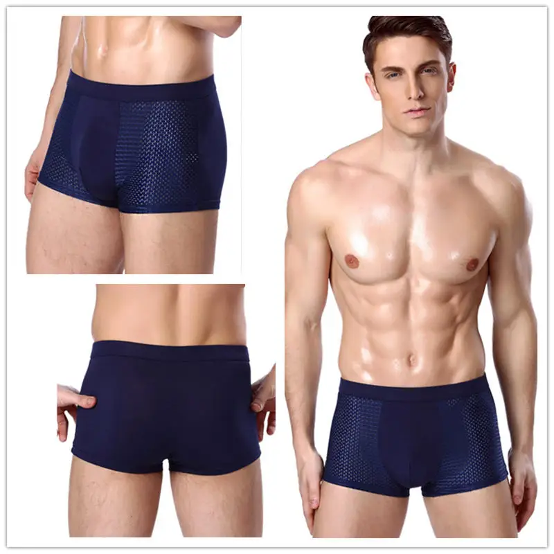 4pcs/Lot Men\'s Panties Boxer Shorts Underwear Underpants Mesh Man Slip Male Sexy Large Ropa Interior Hombre Plus Size 5XL-8XL