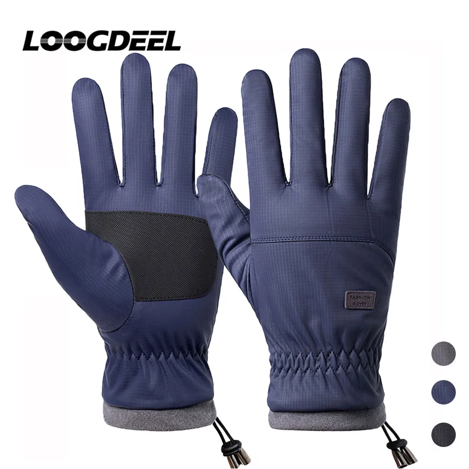 LOOGDEEL Ski Gloves Touch Screen Winter Warm Thermal Full Finger Outdoor Windproof Waterproof Cold-proof Non-slip Skiing Gloves