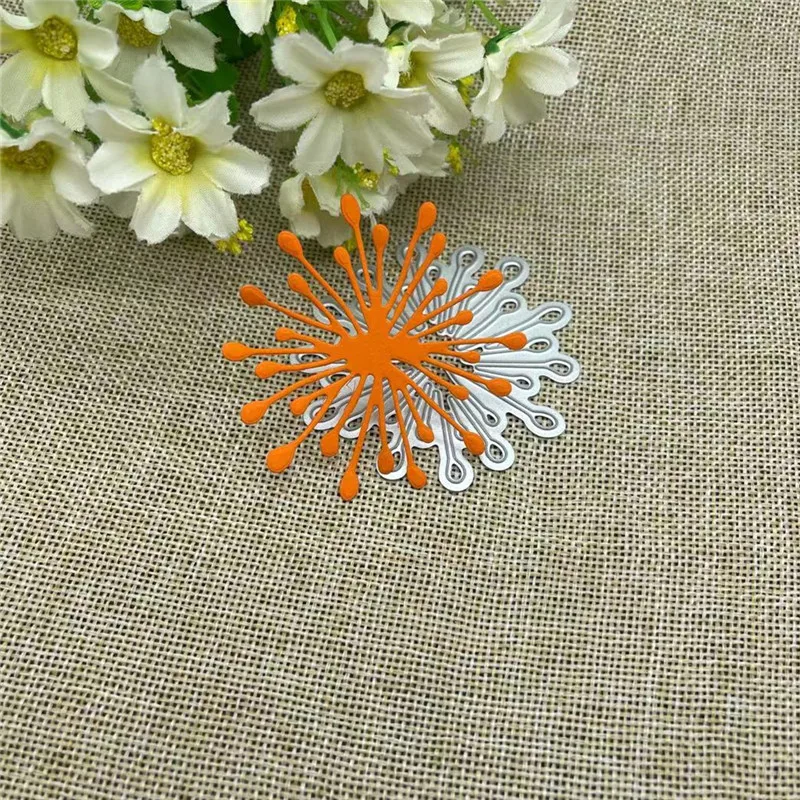 Dandelion flower metal cutting dies  mold Round hole label tag Scrapbook paper craft knife mould blade punch stencils dies