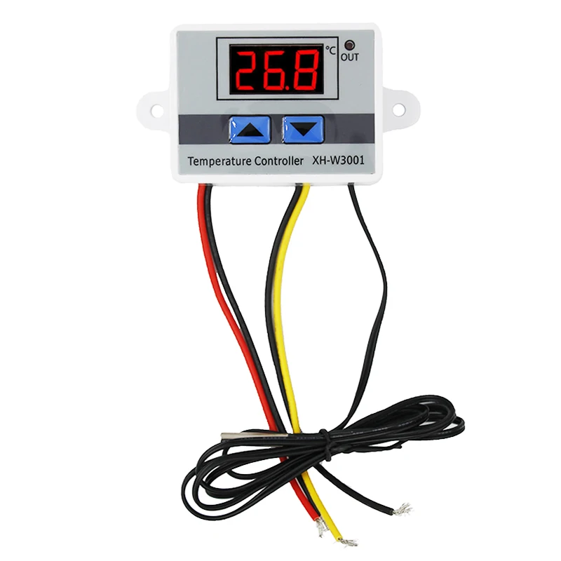 

10pcs/lot W3001 Digital Temperature Controller - 50-110℃ adjustable cool heat Thermostat Control Switch with Probe 220V 10A