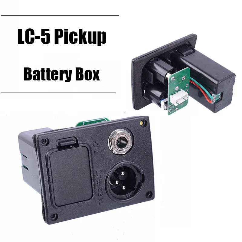 9V Battery Boxs/Holder/Case With Connector Plug & 4 Pin Socket & Contacts & Output jack for Acoustic Guitar Equalizer EQ