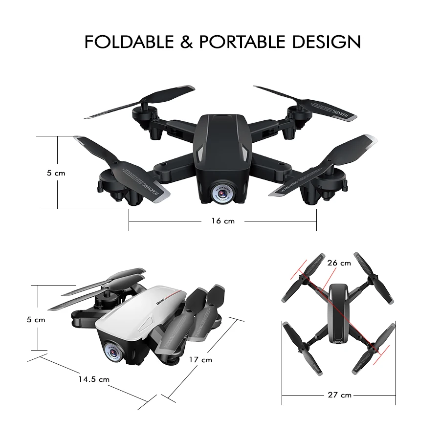 EBOYU D58 RC 드론 2.4Ghz WiFi FPV 4K/1080P HD 카메라 광학 흐름 포지셔닝 접이식 드론 팔로우 미 헤드리스 RC 쿼드 콥터, RC 드론 무인 항공기