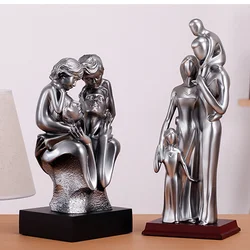Happy Family of Four Figures Sculpture Decoration Wedding Anniversary Gift for Wife Birthday Gift Decorations Home Decoration