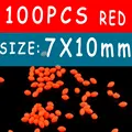 7x10mm 100 piezas rojo