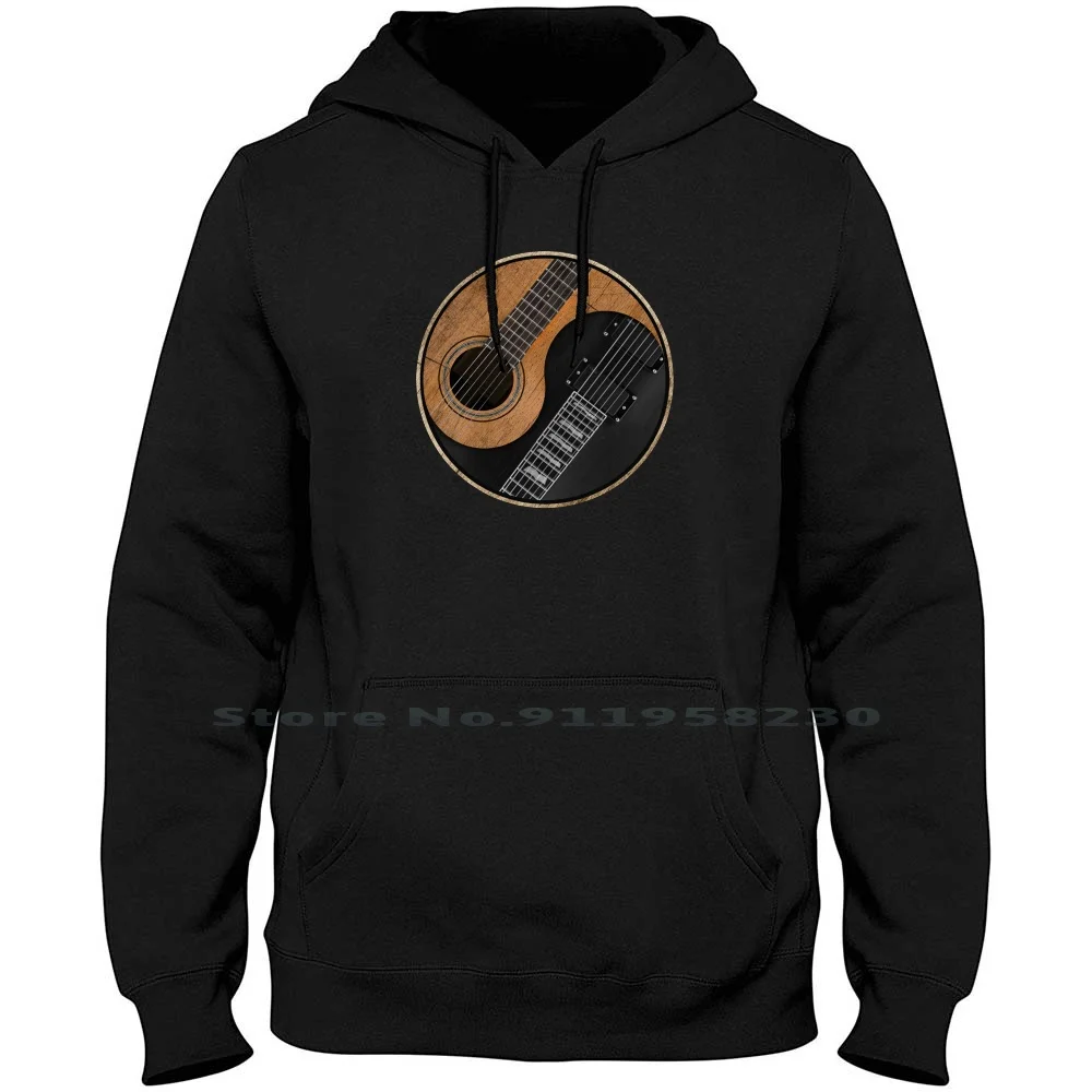 Guitar Yin Yang Men Women Hoodie Sweater 6XL Big Size Cotton Rock And Roll Yin Yang Acoustic Guitar Yang Best Yin Bet St Sm