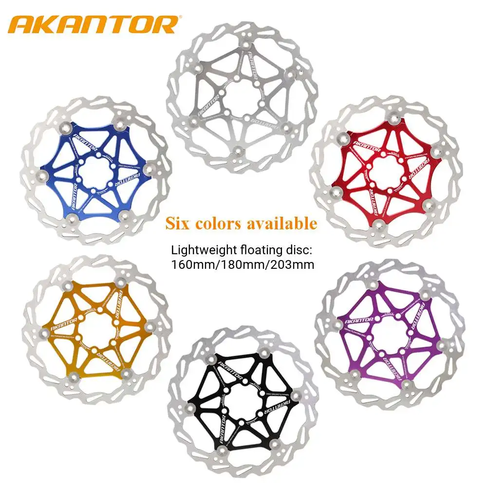 AKANTOR Mountain Bike  Disc Float Floating Pads Brake Rotor Brake 160mm/180mm/203mm Rotor Strong Heat Dissipation Floating Rotor