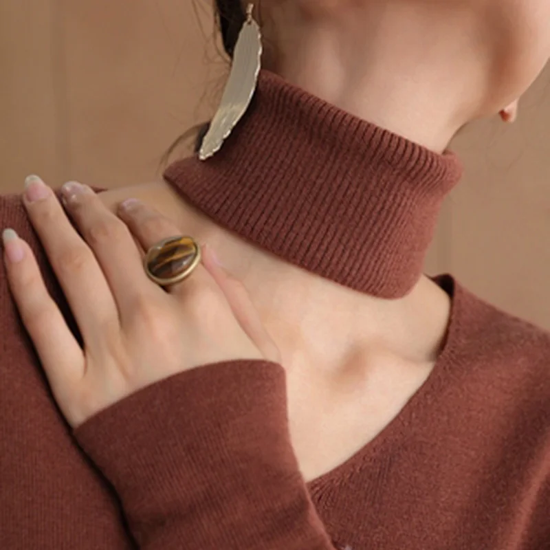 Winter Cashmere Thin Bib Pullover Women Wool Knit Fake Collar Ring Neck Scarves Fashion Lace Elastic Windproof Warm Scarf O19